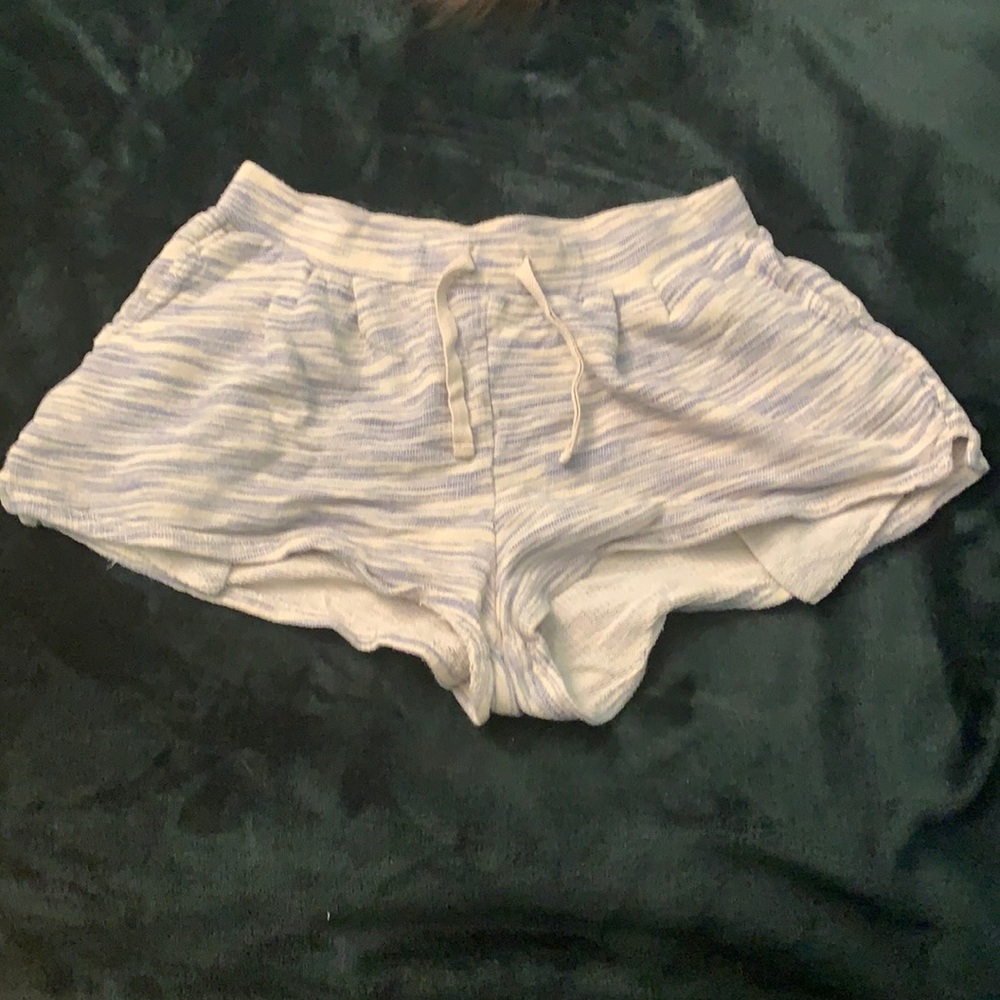 Girls Purple & White Cotton Shorts (Large 10/12)